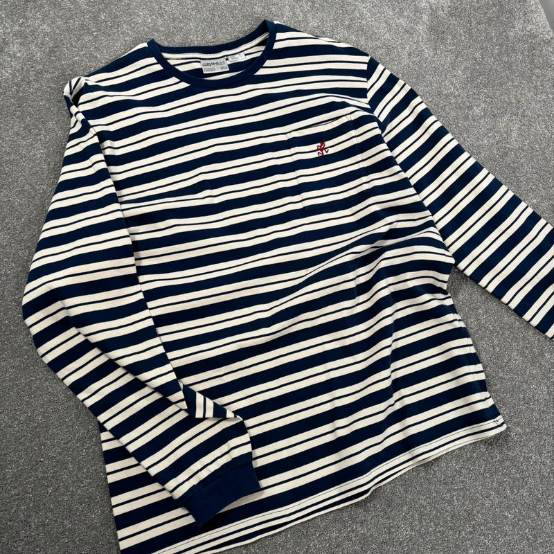 Gramicci Stripe Long Sleeve Tee Blue L
