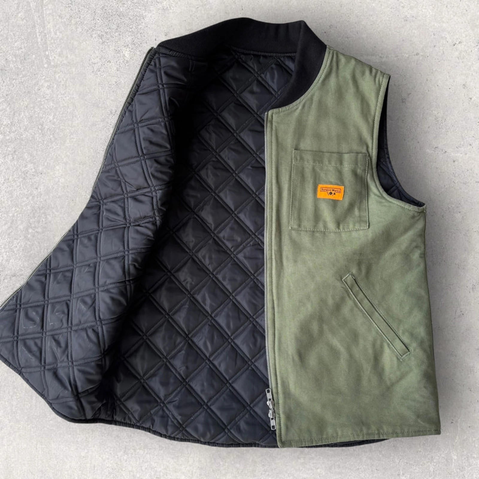 Service Works Padded Work Vest Olive Size S