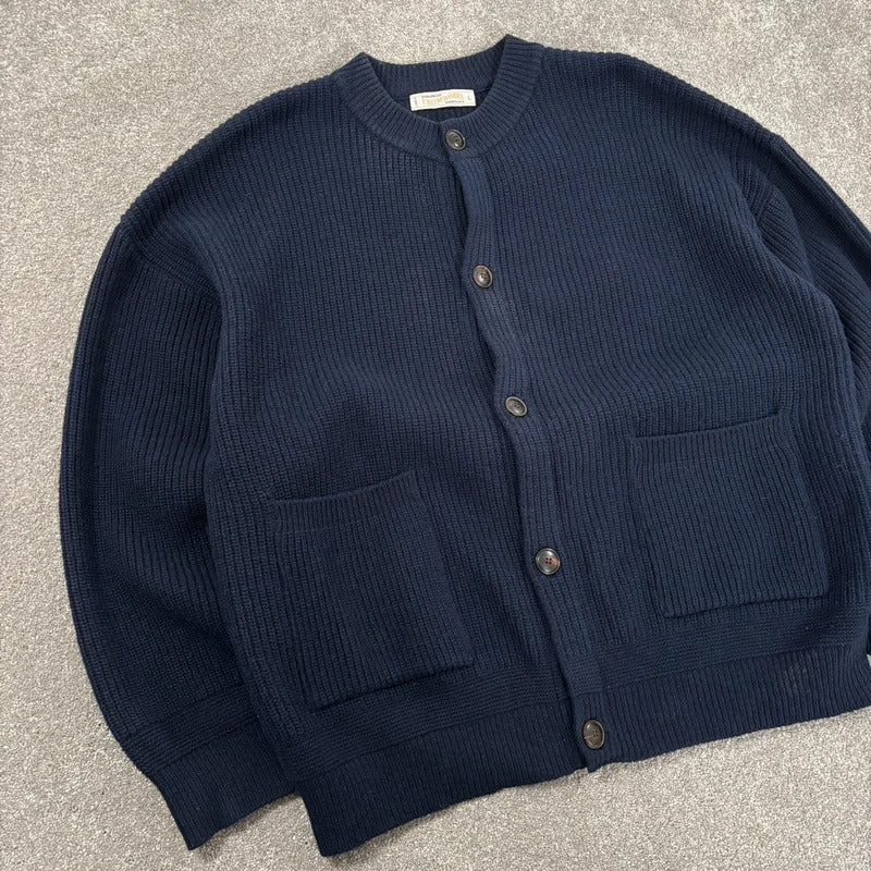 Frizmworks Heavy Wool Cardigan Navy L