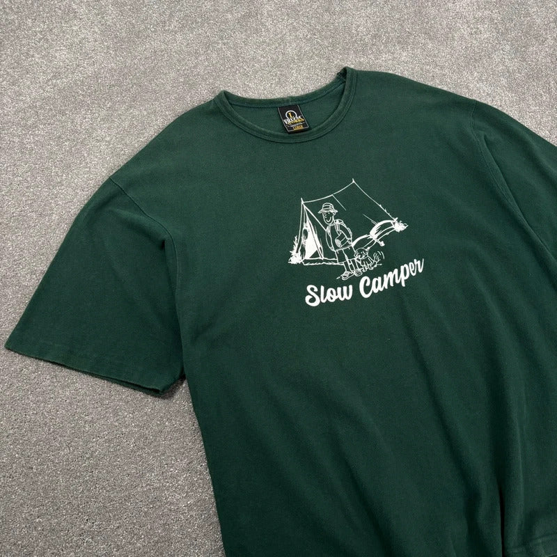 Frizmworks Slow Camper Graphic T Shirt Green L