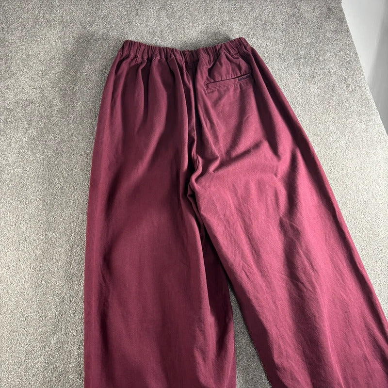 Anglan Double Pleat Balloon Pant Burgundy L