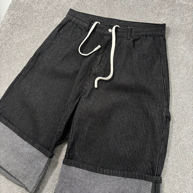 Korean Ultra Baggy Pinstripe Shorts XL