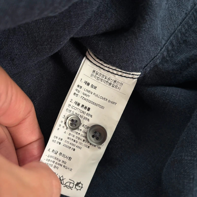 Frizmworks Linen Pullover Shirt Navy M