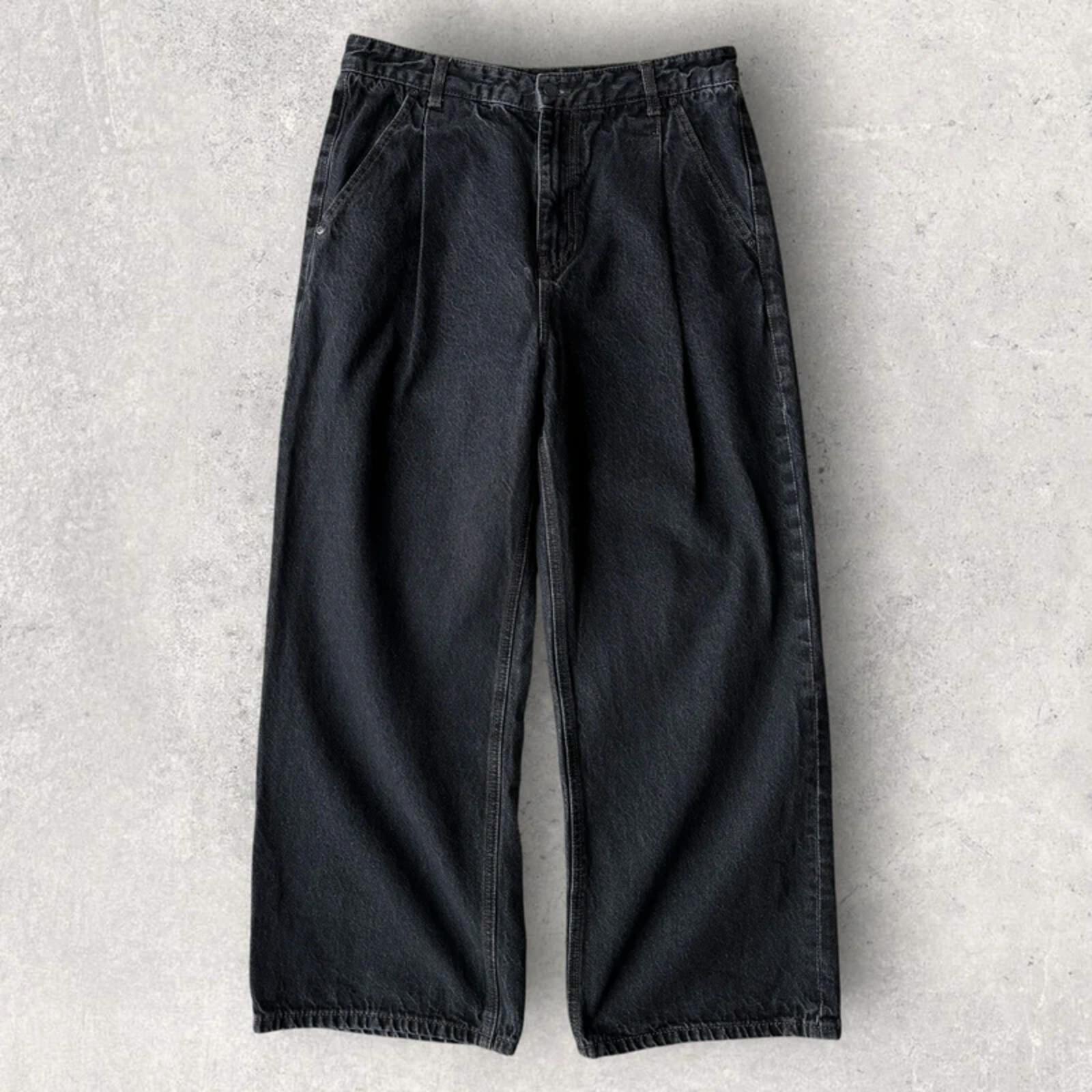 Covernat Korean Wide Baggy Jeans Black L