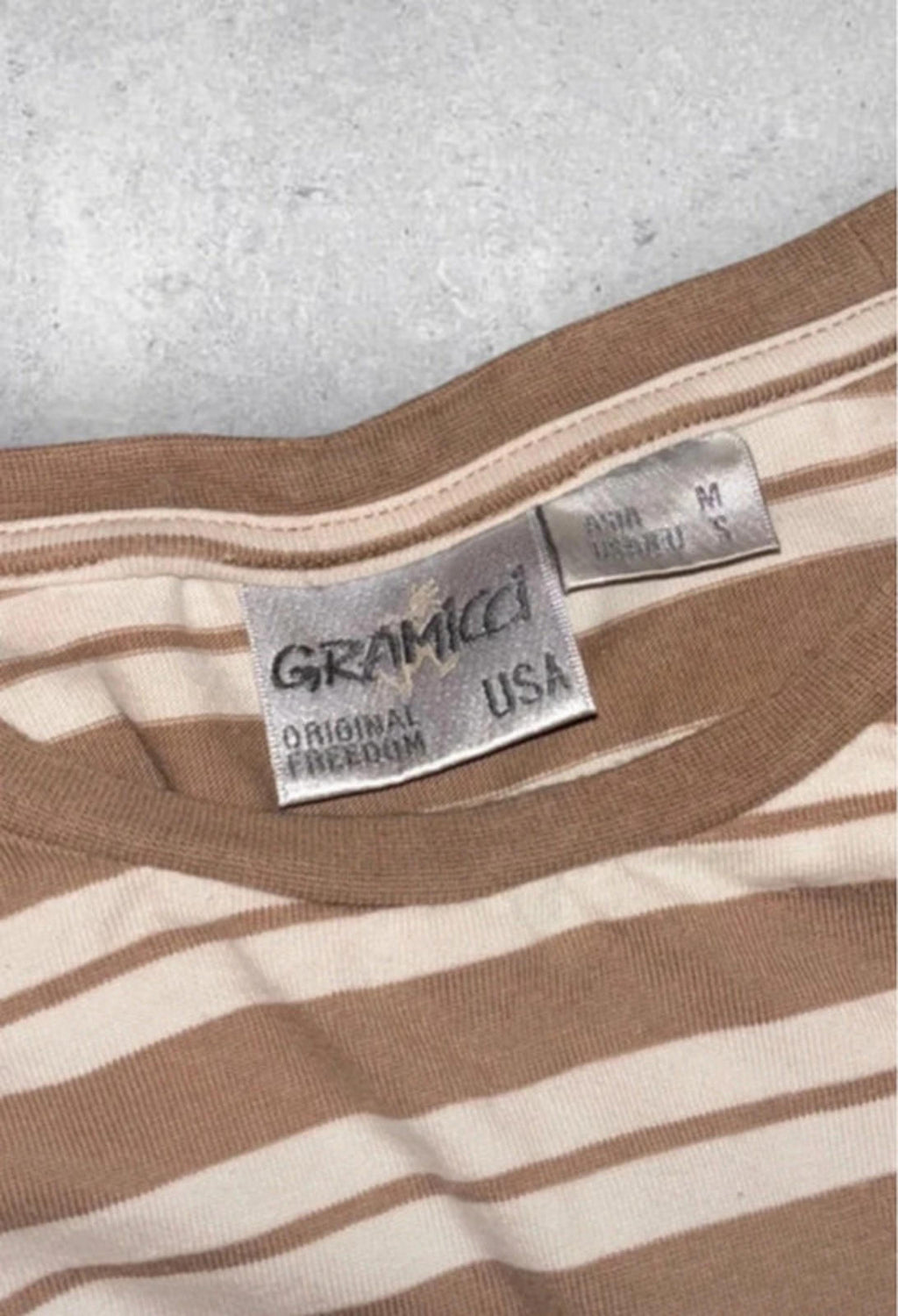 Gramicci Striped One Point Long Sleeve T-Shirt Size S