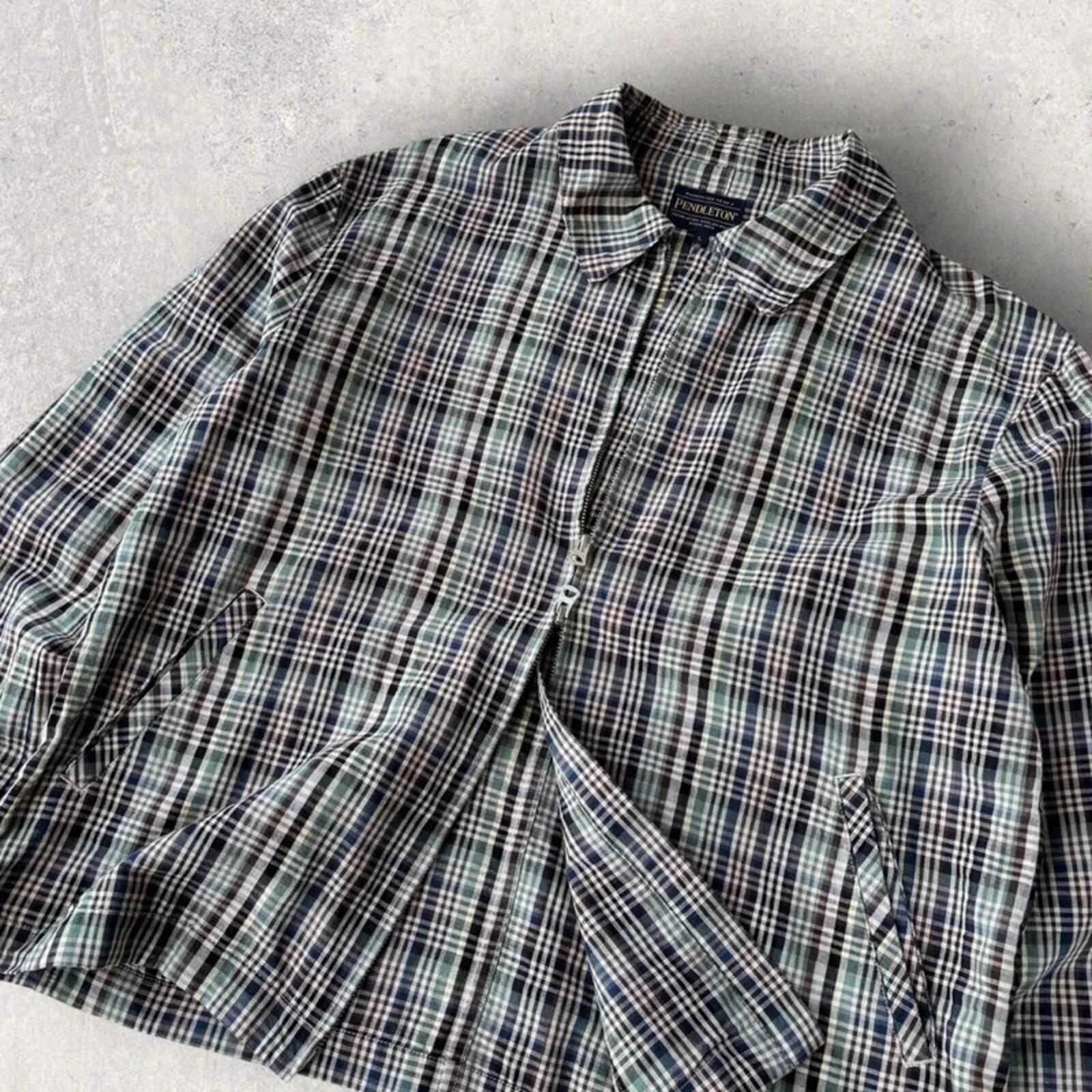 Pendleton Plaid Harrington Jacket Blue L