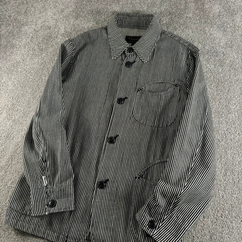 Uniform Bridge Stripe Work Shirt Black White M