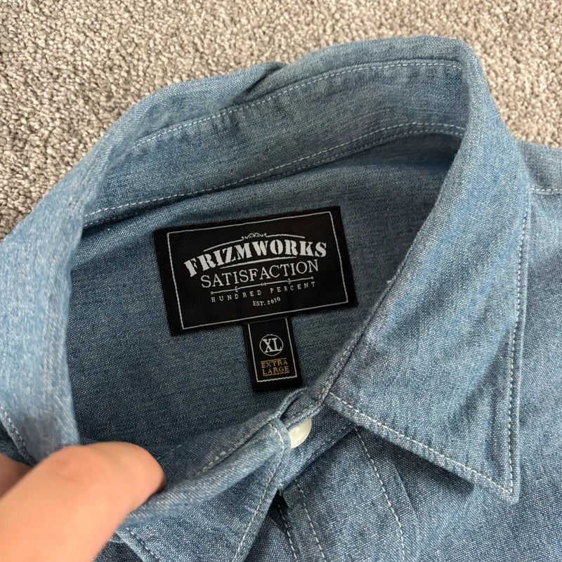 Frizmworks Pocket Chambray Shirt Blue XL