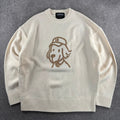 Frizmworks Pup Sketch Graphic Knit Ivory XL