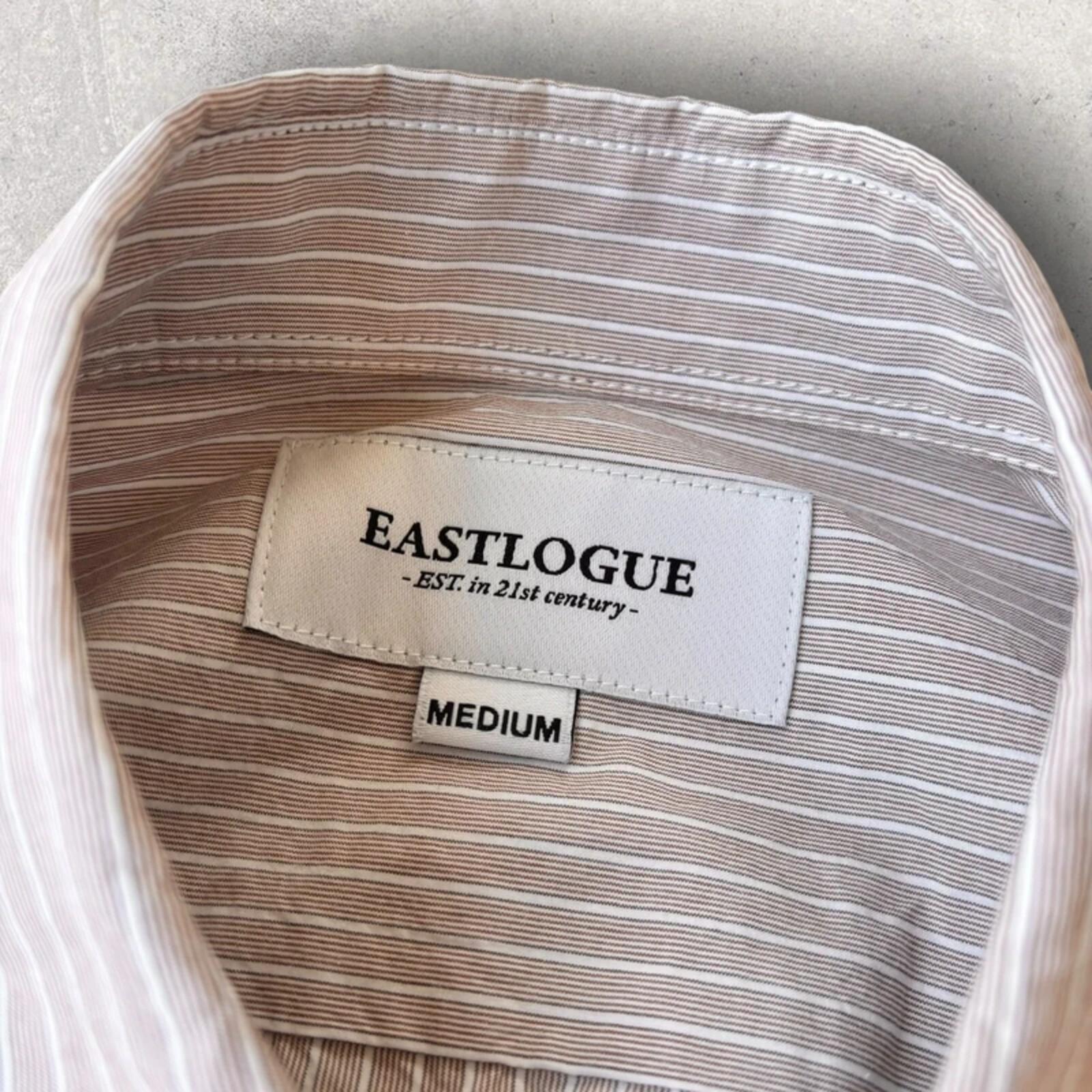 Eastlogue Asymmetric Utility Stripe Shirt Beige M