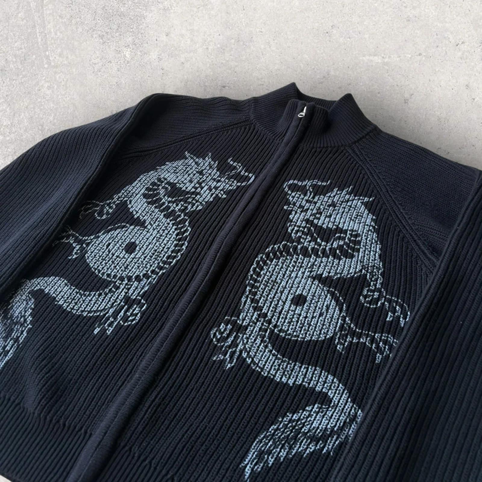 Butter Goods Dragon Zip Thru Knit Sweatshirt Black M Streetwear