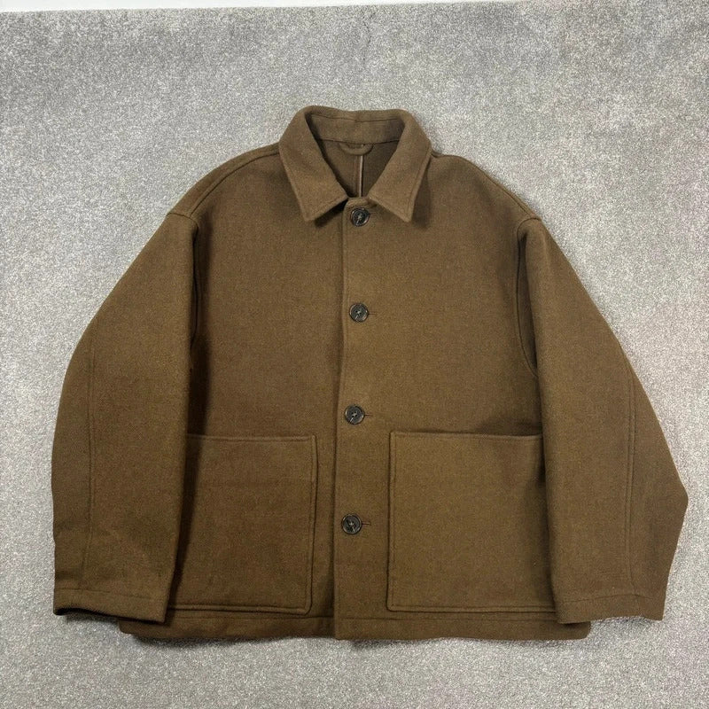 Covernat Oversized Wool Jacket Khaki L