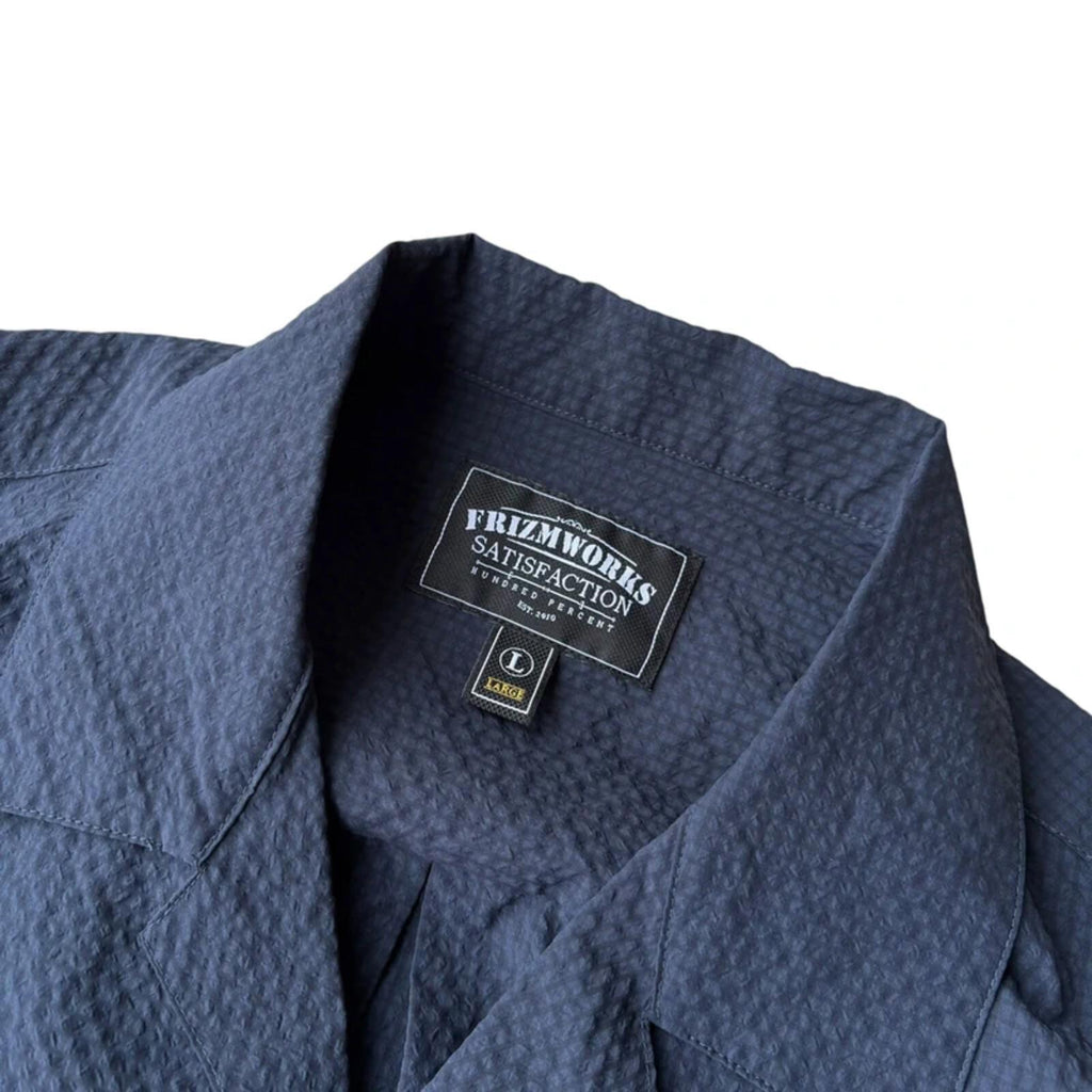 Frizmworks Open Collar Seersucker Shirt Navy L