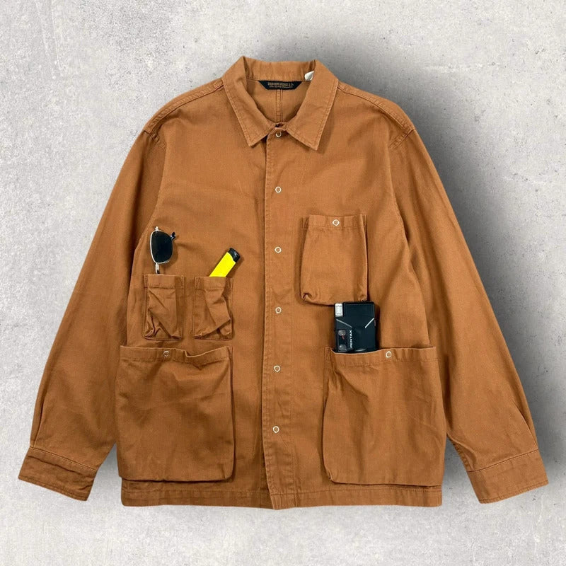 Uniform Bridge Herringbone Jungle Shirt Rust M