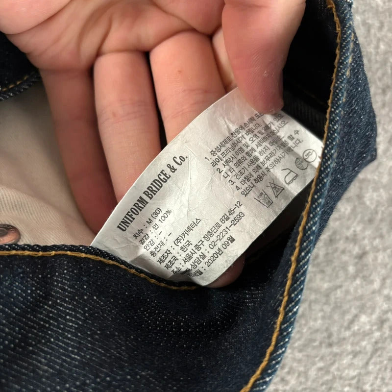Uniform Bridge Raw Denim Straight Jean Indigo M