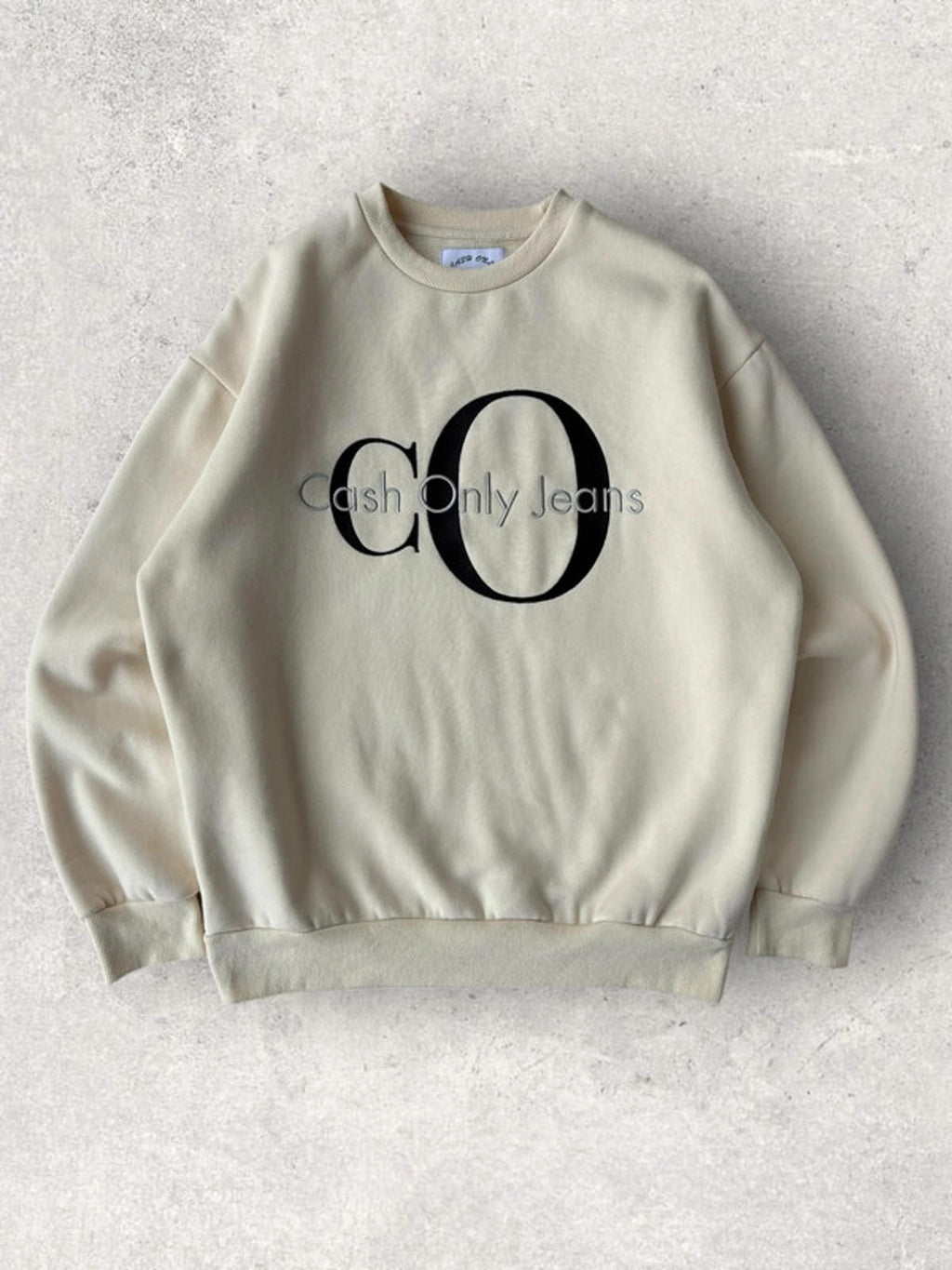 Cash Only Jeans Crewneck Sweatshirt Cream Size L