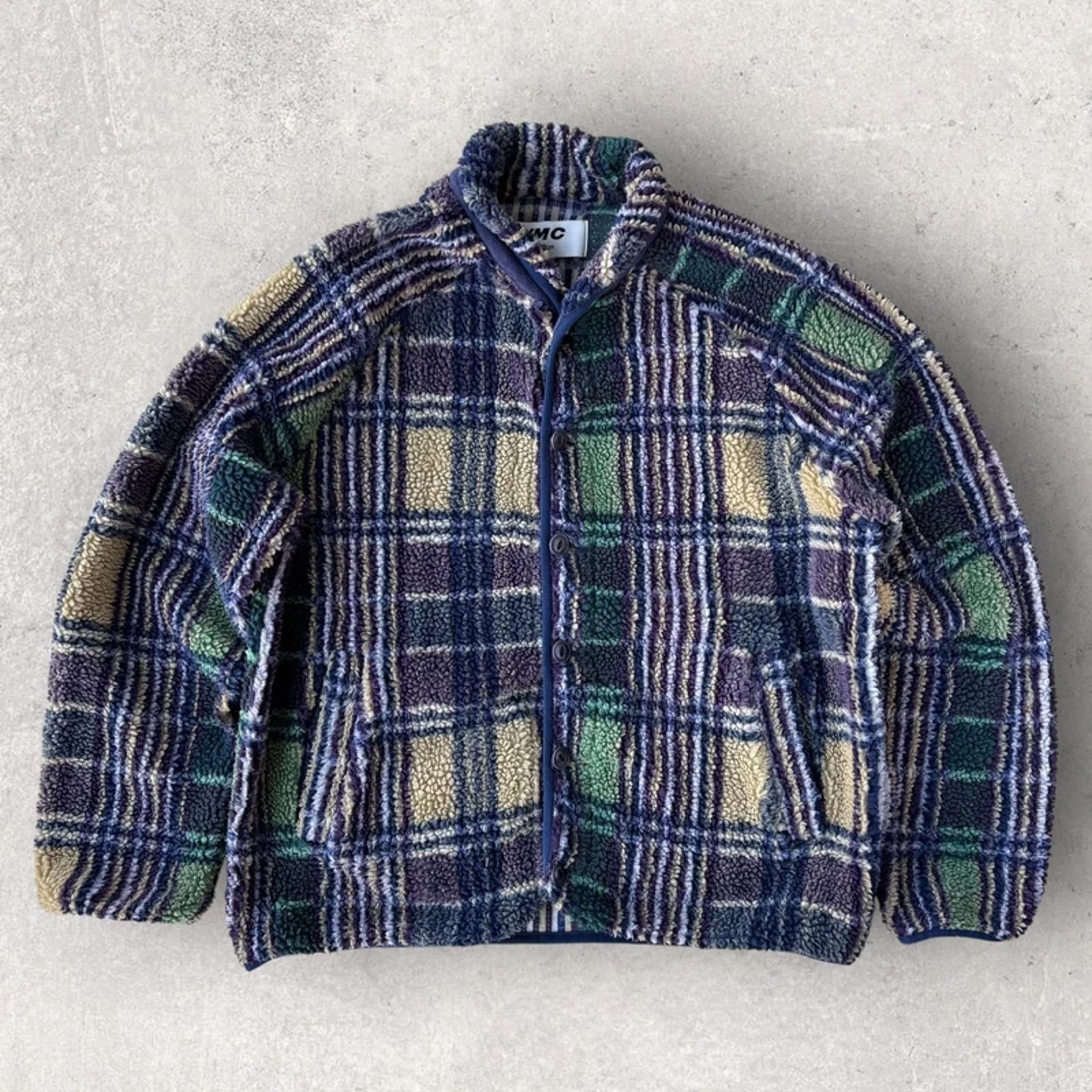 YMC Beach Check Fleece Jumper L