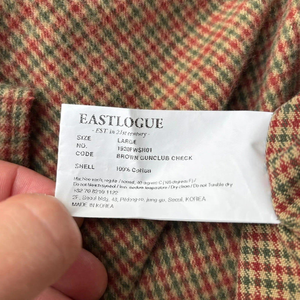 Eastlogue Asymmetric Check Utility Shirt Brown L