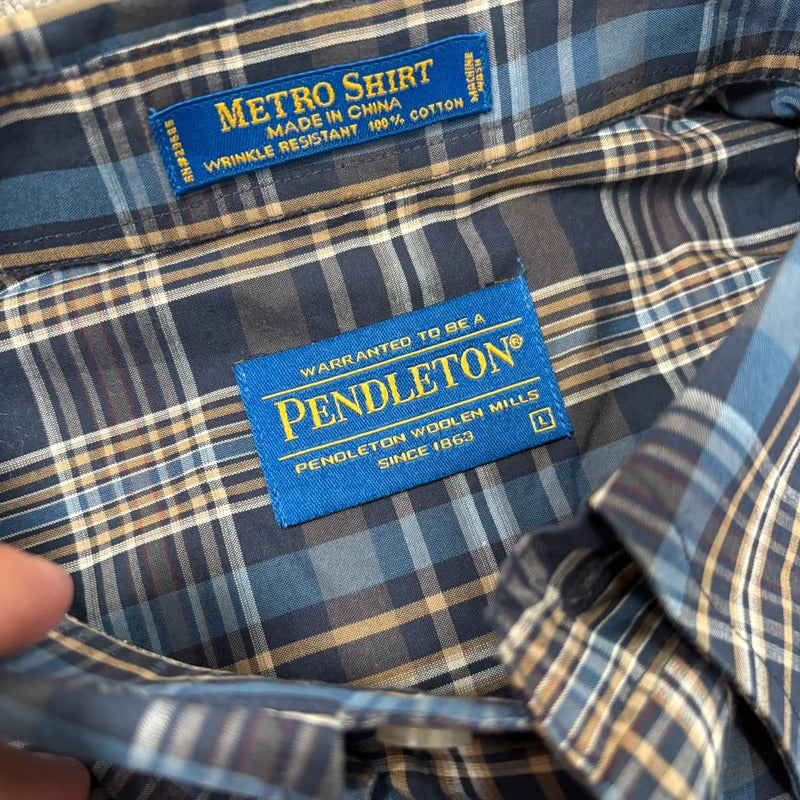 Pendleton Metro Check Shirt Blue L