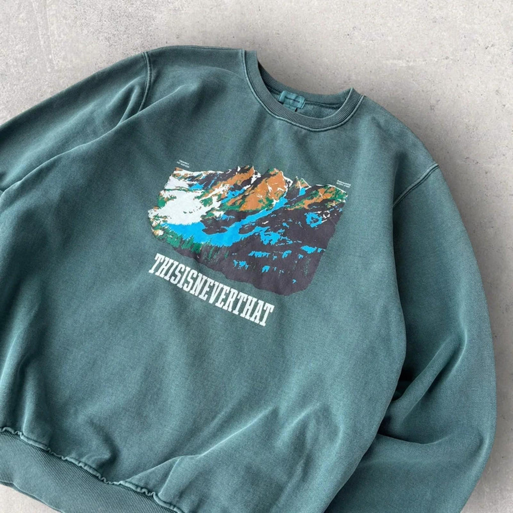 This Is Never That Mountain Sweatshirt Green M