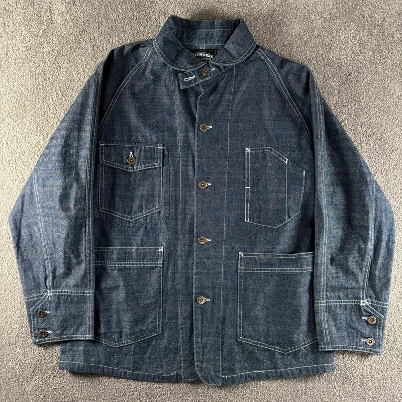 Frizmworks French Utility Chore Shirt Indigo M