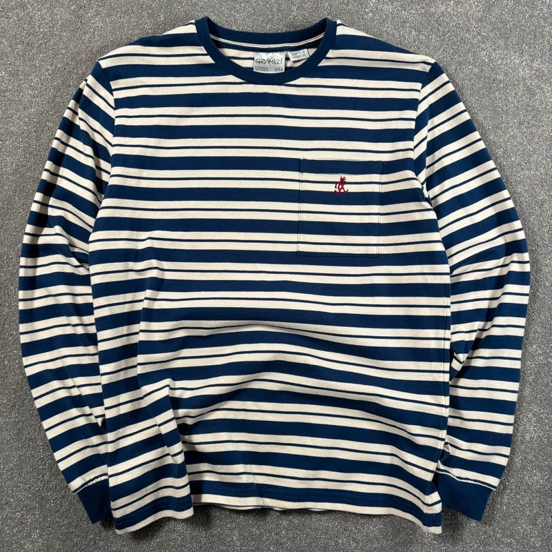 Gramicci Stripe Long Sleeve Tee Blue S
