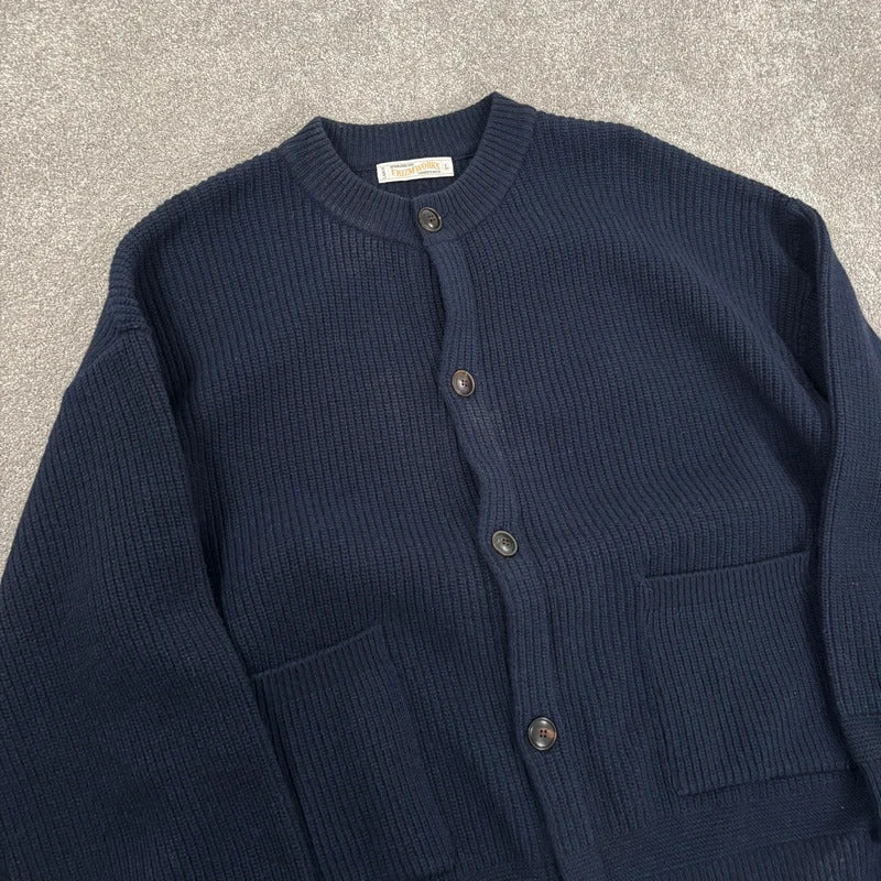 Frizmworks Heavy Wool Cardigan Navy L
