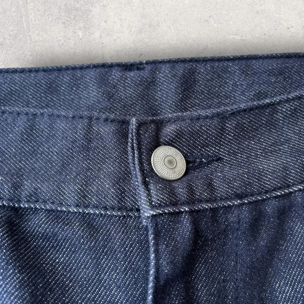 Uniform Bridge Pleated Wide Denim Jean Indigo L