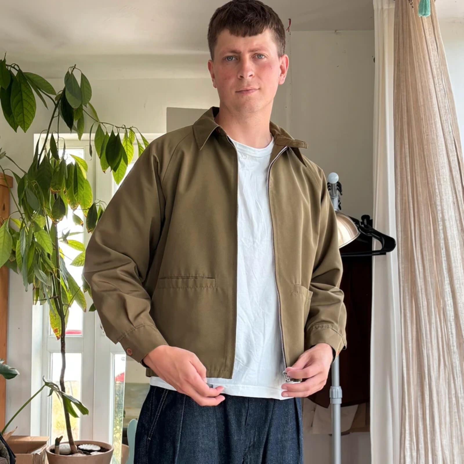 Uniform Bridge Cropped Harrington Jacket Khaki S