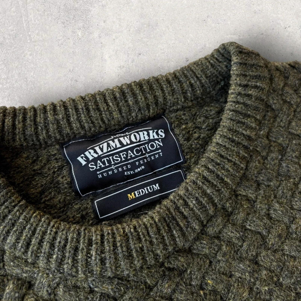Frizmworks Lambswool Fisherman Knit Green S