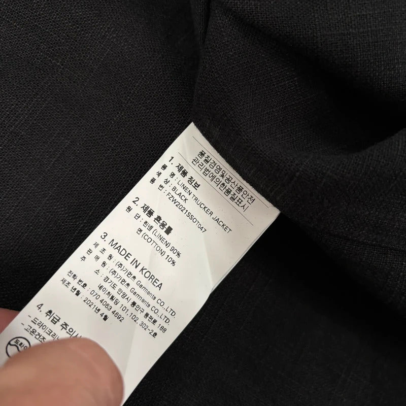 Frizmworks Linen Trucker Jacket Black L