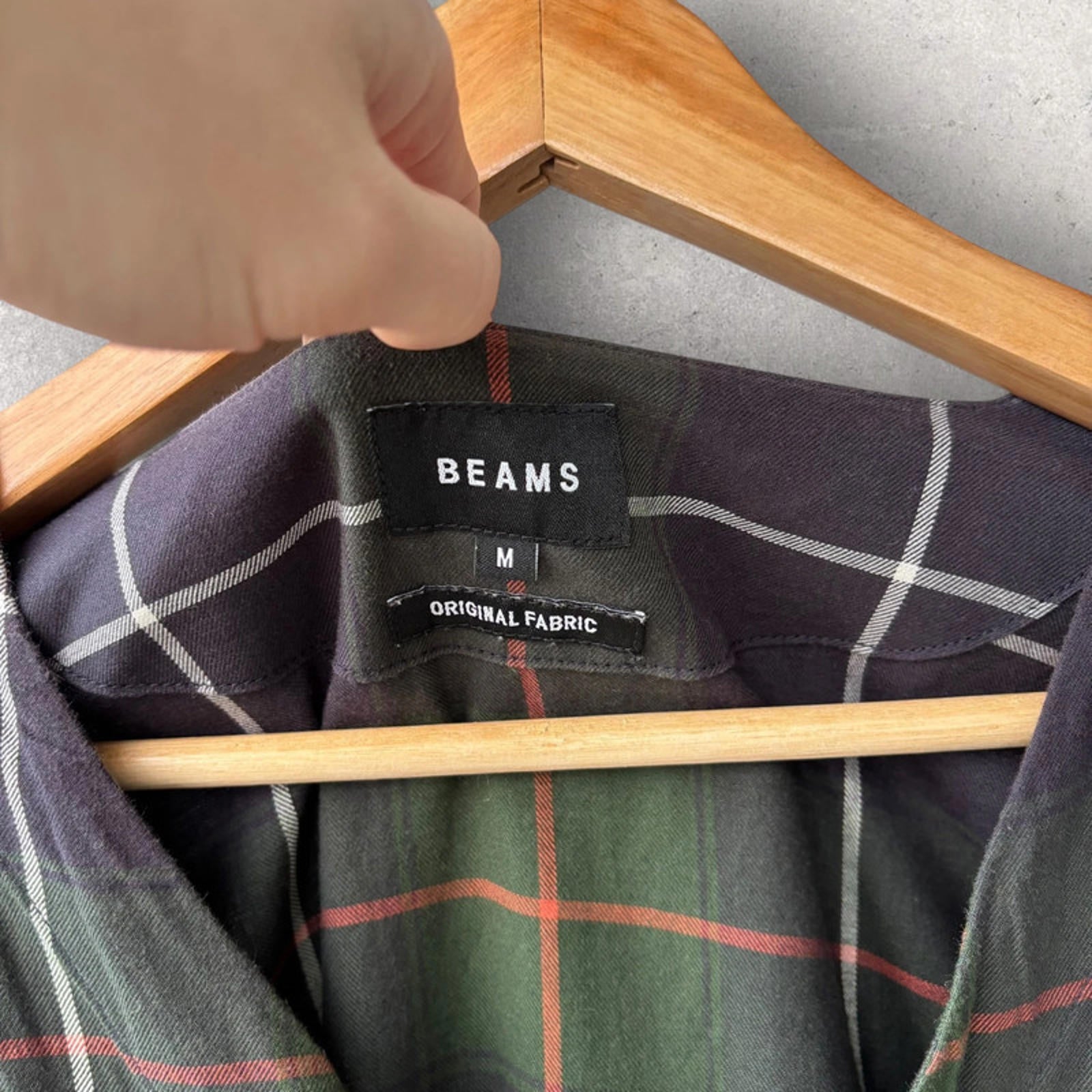 Beams Japan Check Cardigan Green Size M