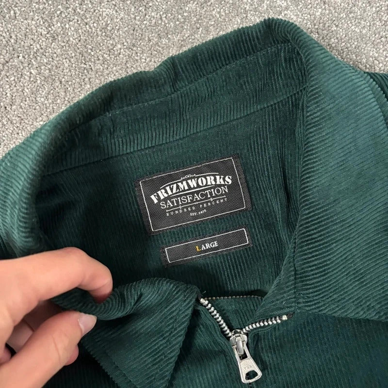 Frizmworks Corduroy Varsity Jacket Dark Green L