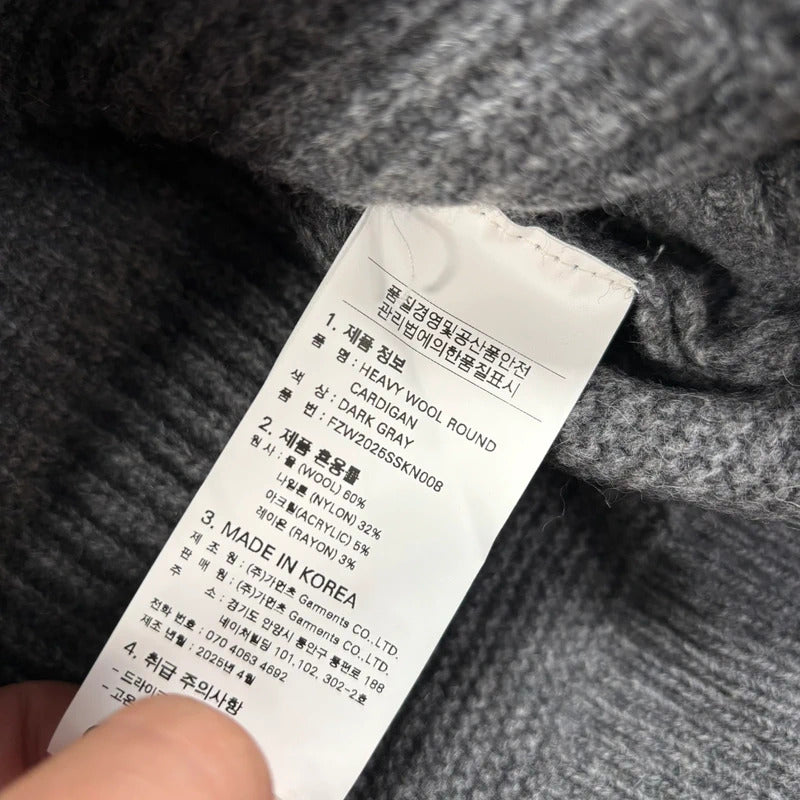 Frizmworks Heavy Wool Cardigan Grey L