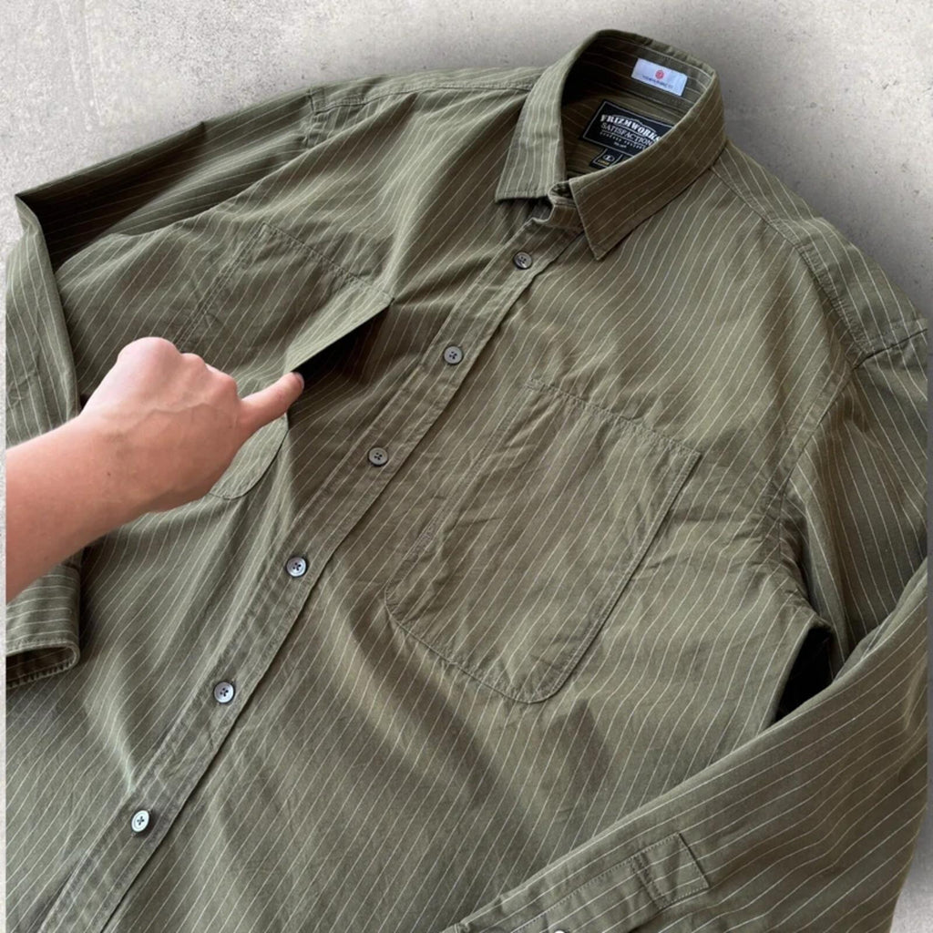 Frizmworks Wabash Stripe Utility Shirt Olive L