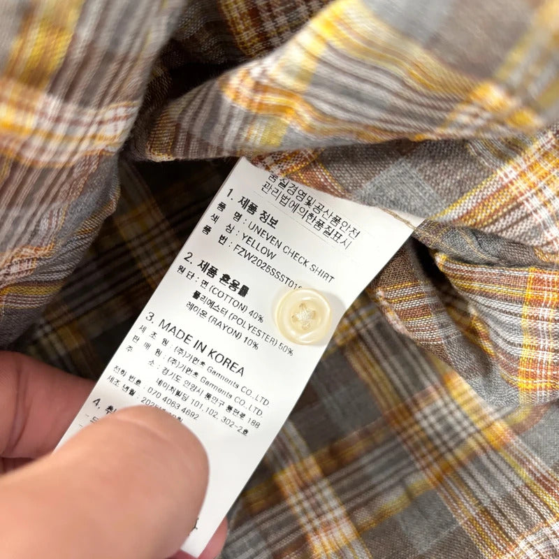 Frizmworks Uneven Check Shirt Yellow M