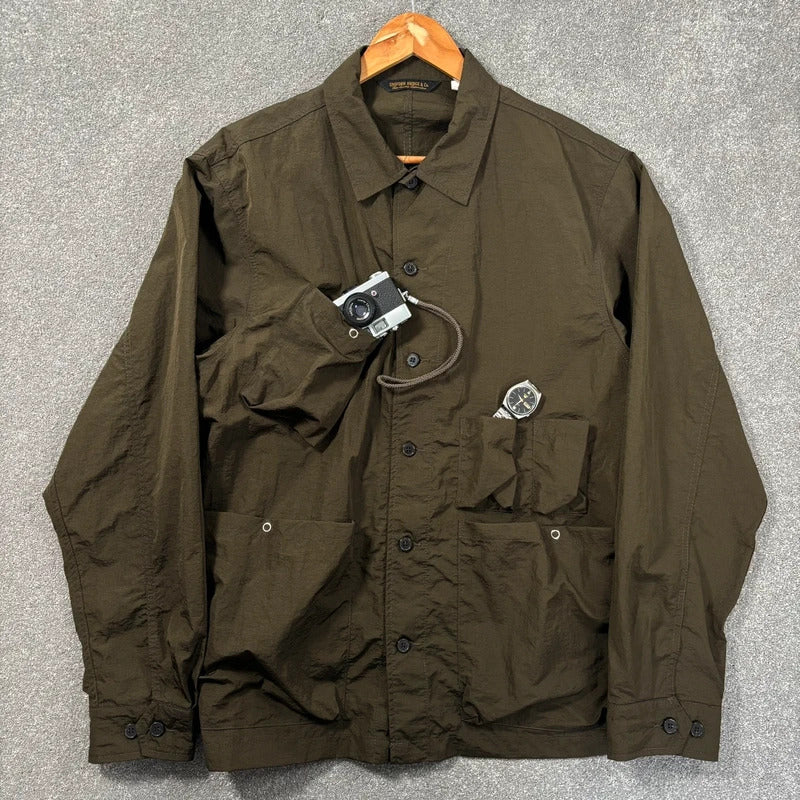 Uniform Bridge Nylon Utility Overshirt Olive L