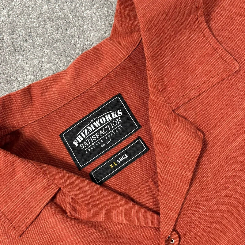 Frizmworks Open Collar Cuban Shirt Brick XL