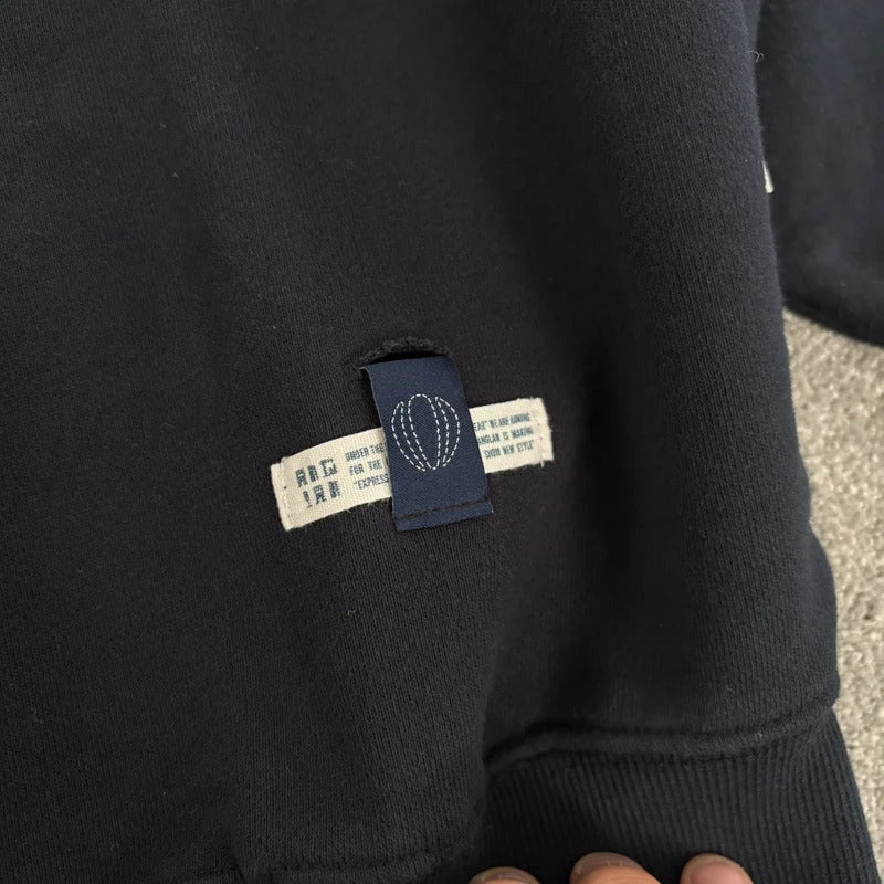 Anglan Oversized Spellout Sweatshirt Navy L