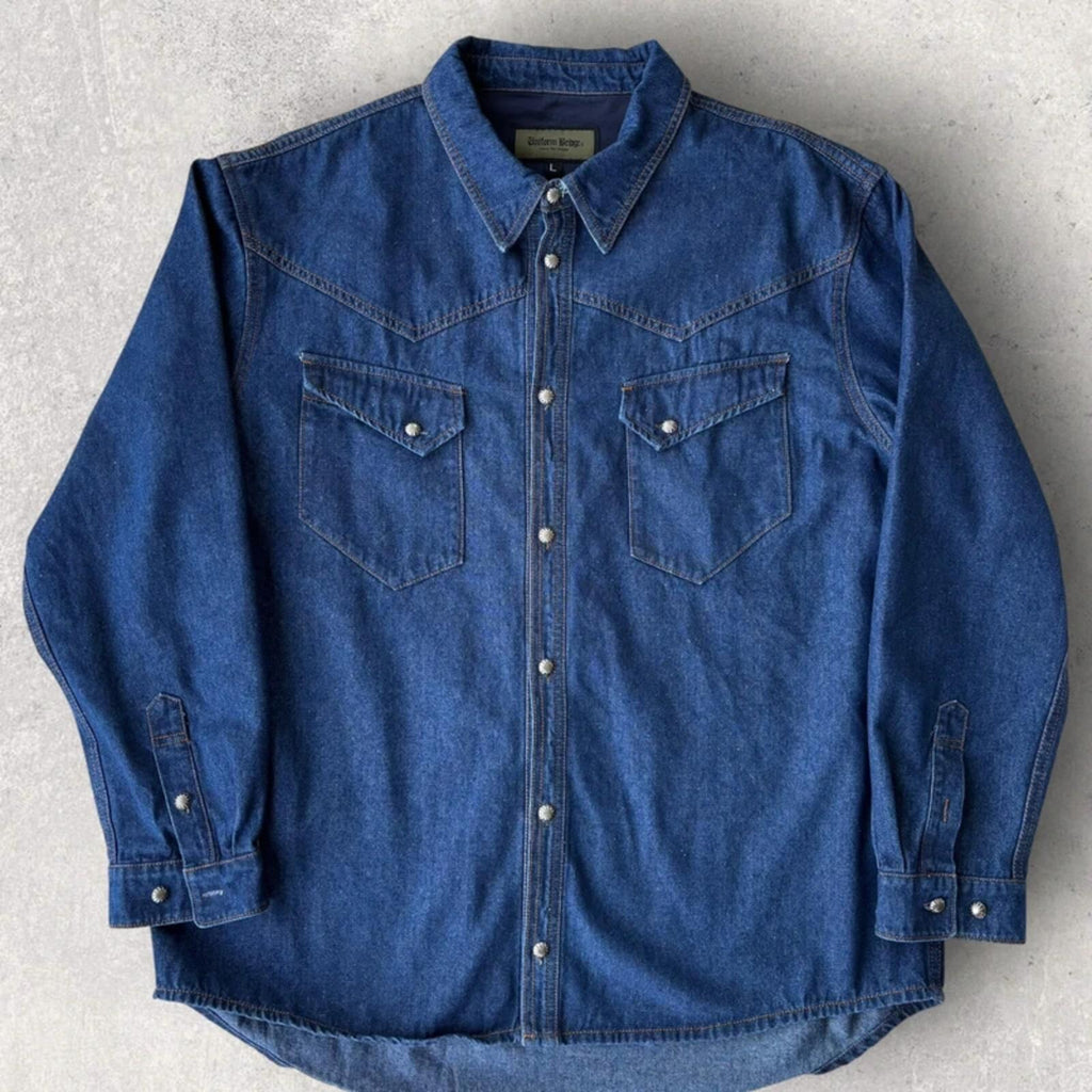 Uniform Bridge Western Denim Shirt Blue L