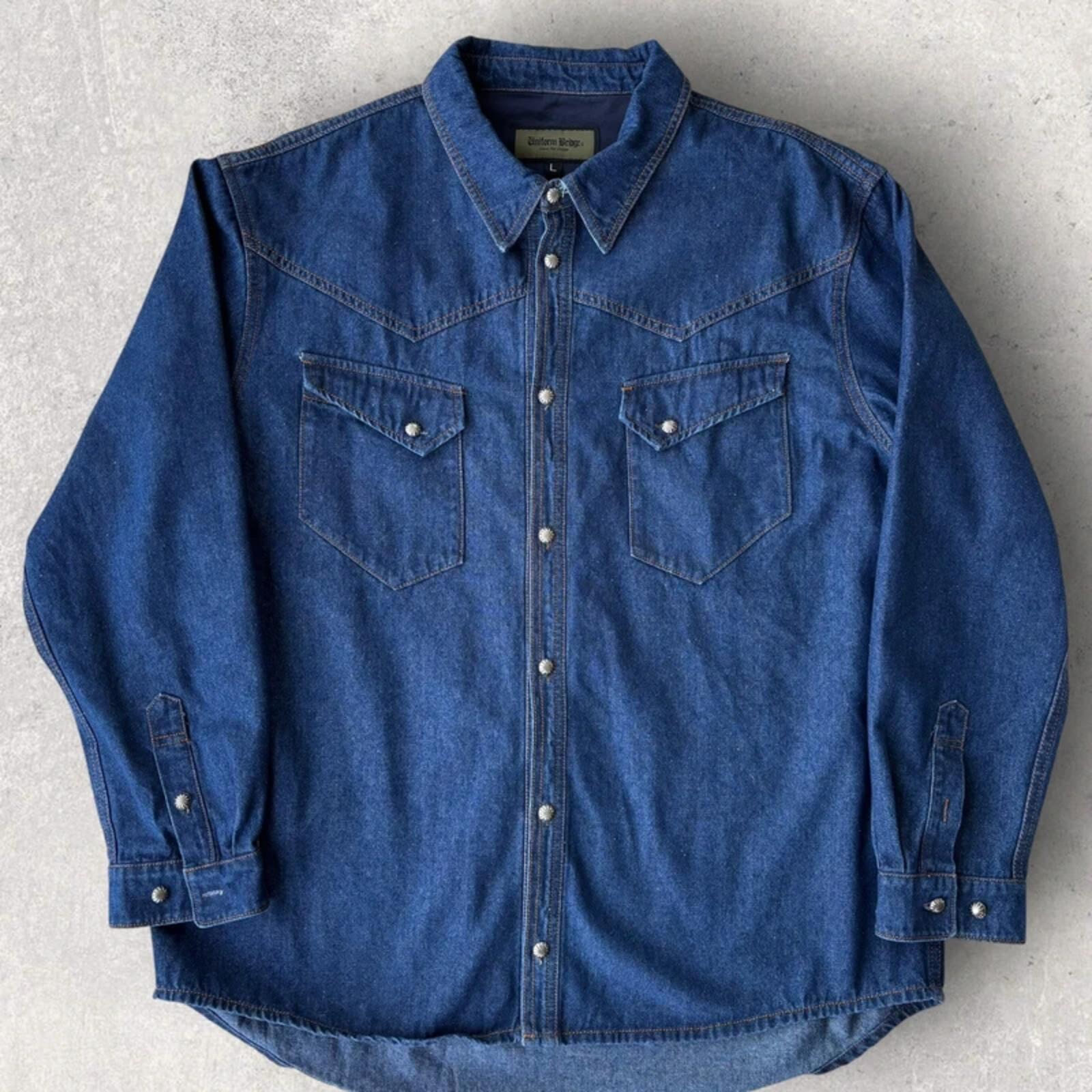 Uniform Bridge Western Denim Shirt Blue L