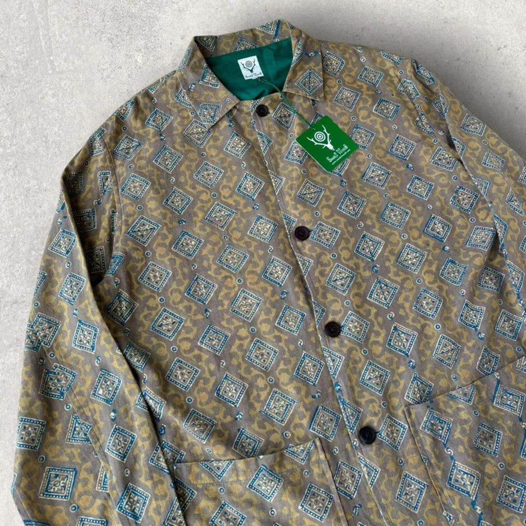 South2 West8 Paisley Utility Overshirt Grey M