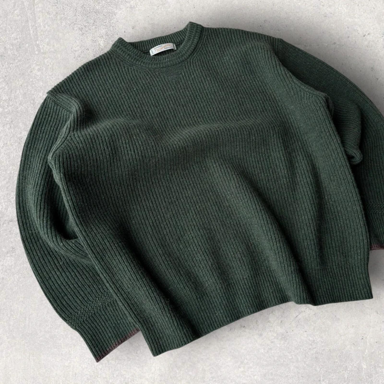 Frizmworks Patch Round Pullover Knit Forest Green L