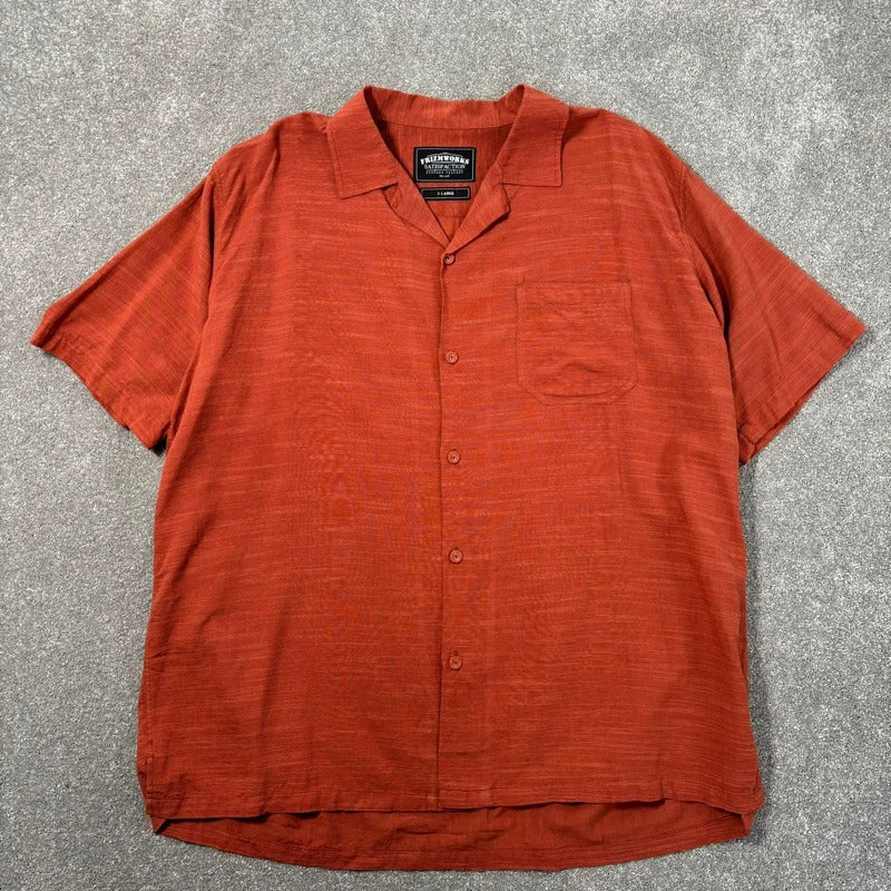 Frizmworks Open Collar Cuban Shirt Brick XL