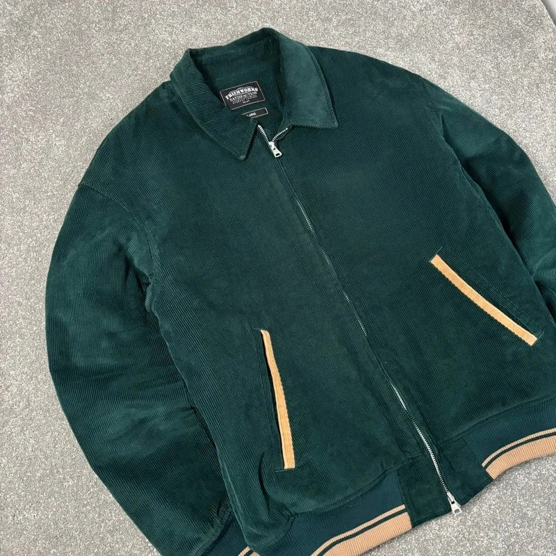 Frizmworks Corduroy Varsity Jacket Dark Green L