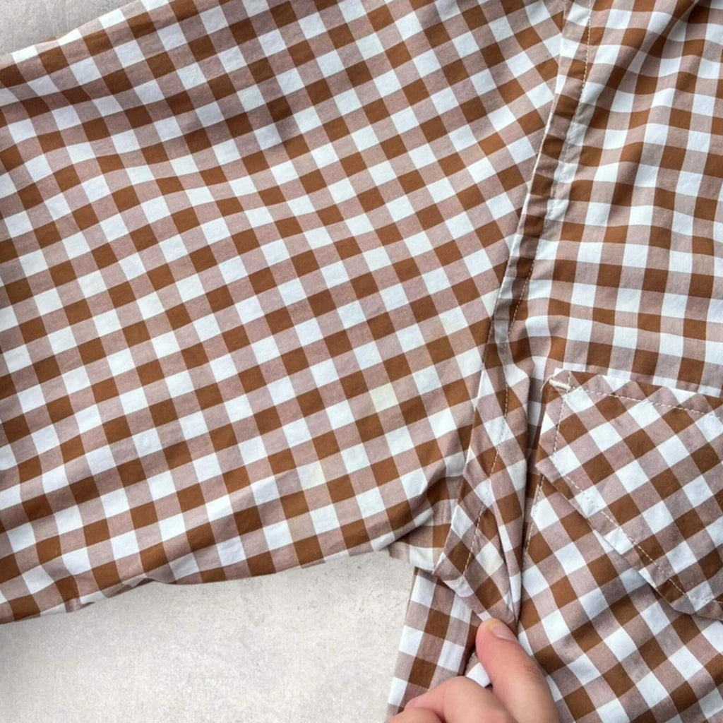 Frizmworks Check Oversized Shirt Brown M