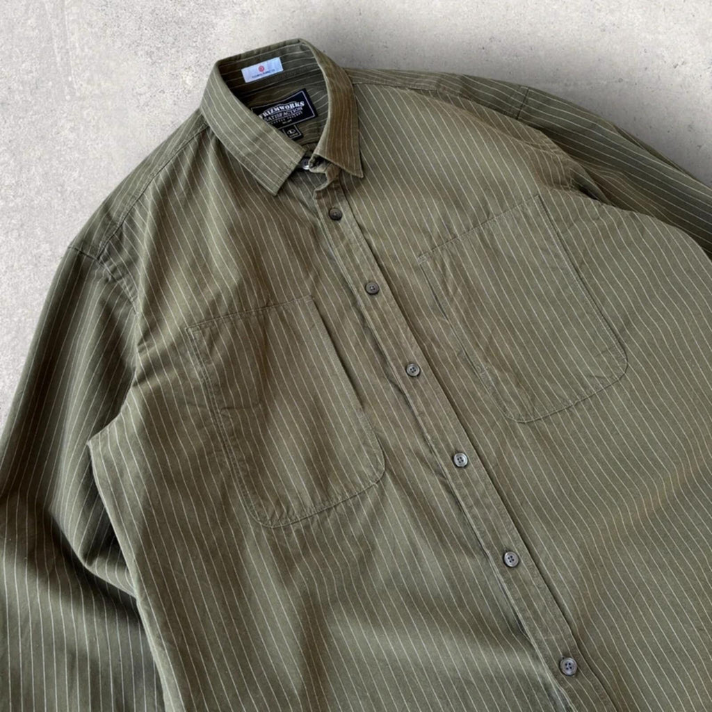 Frizmworks Wabash Stripe Utility Shirt Olive L