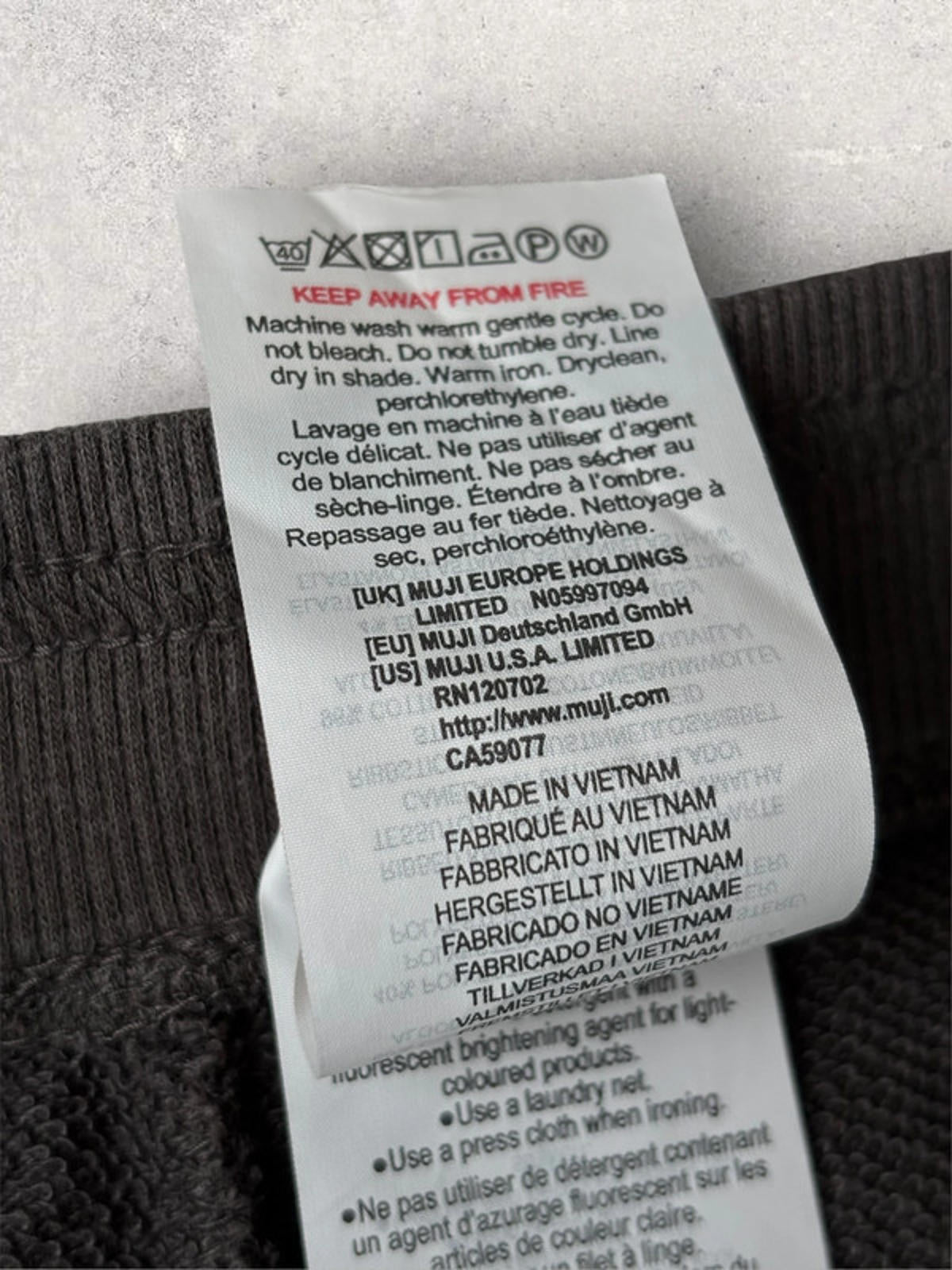 Japanese Cotton Blend Relaxed Fit Joggers Grey Size L