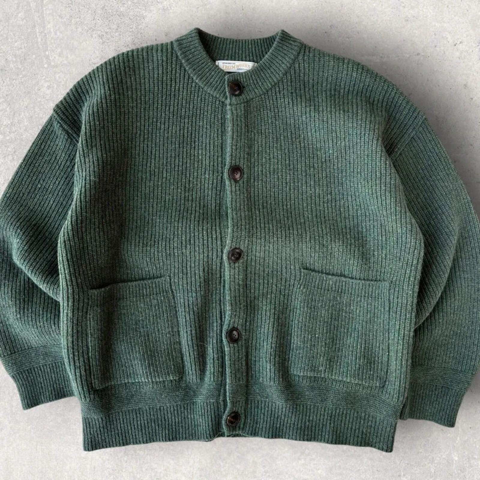 Frizmworks Heavy Wool Round Cardigan Forest Green M