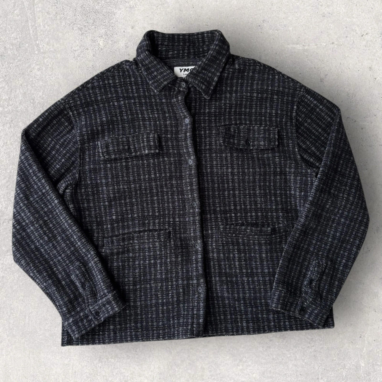 YMC Checkered Cosy Overshirt Black Size L